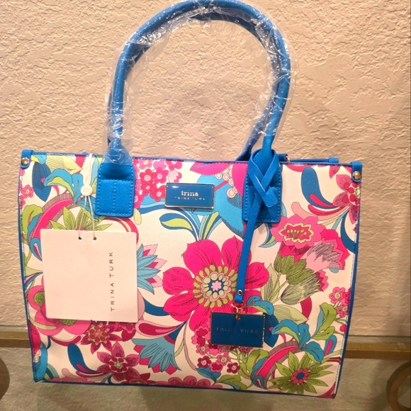 Trina Turk Handbags - Trina Turk Floral Cloud Medium tote